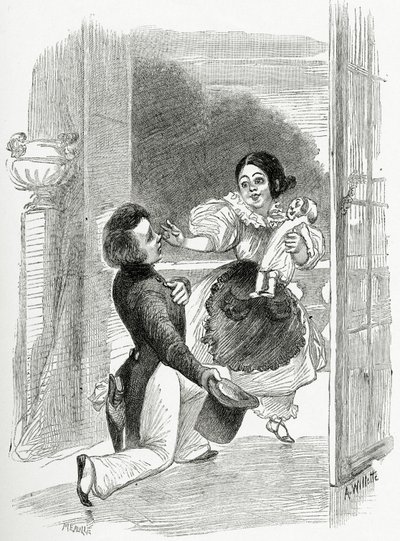 Illustration fra Toute la Lyre, 1800-tallet (bw-gravering) af Adolphe Leon Willette